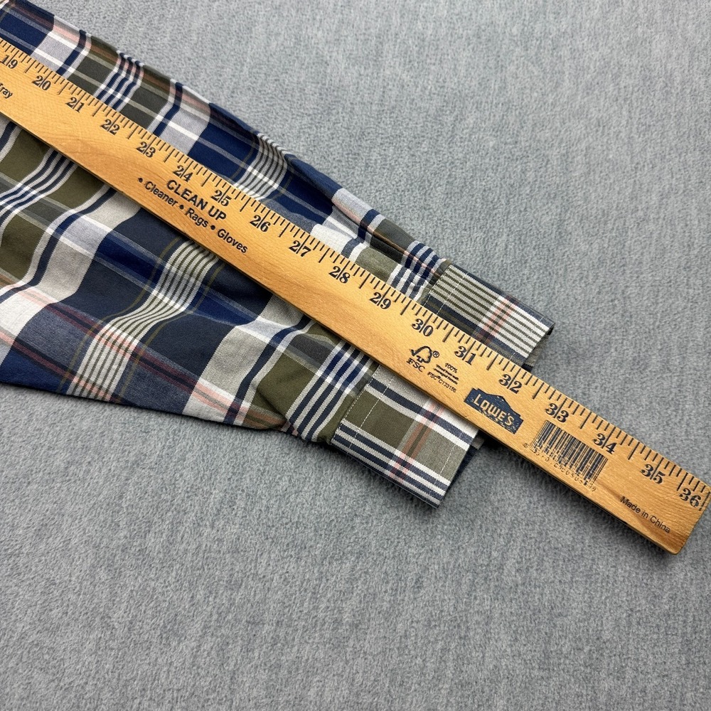 Brooks Brothers Shirt Mens Extra Large Blue Plaid Madison‎ Button Down Non-Iron - Picture 10 of 12